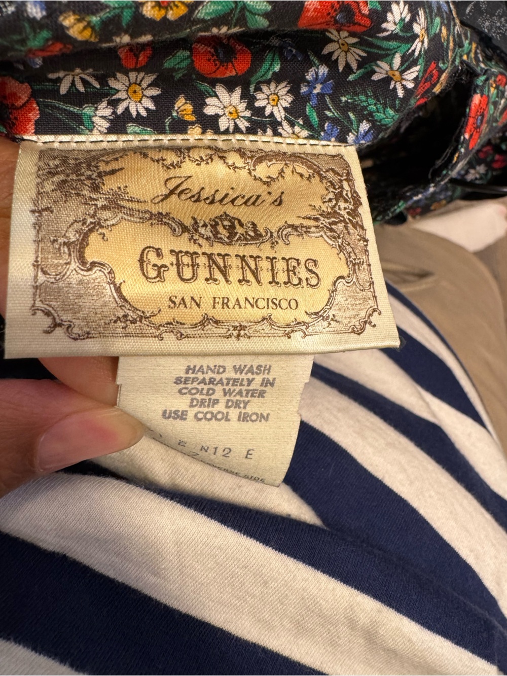 Gunne sax size 7 black colorful mixed calico floral prairie maxi Vintage skirt - Picture 6 of 8